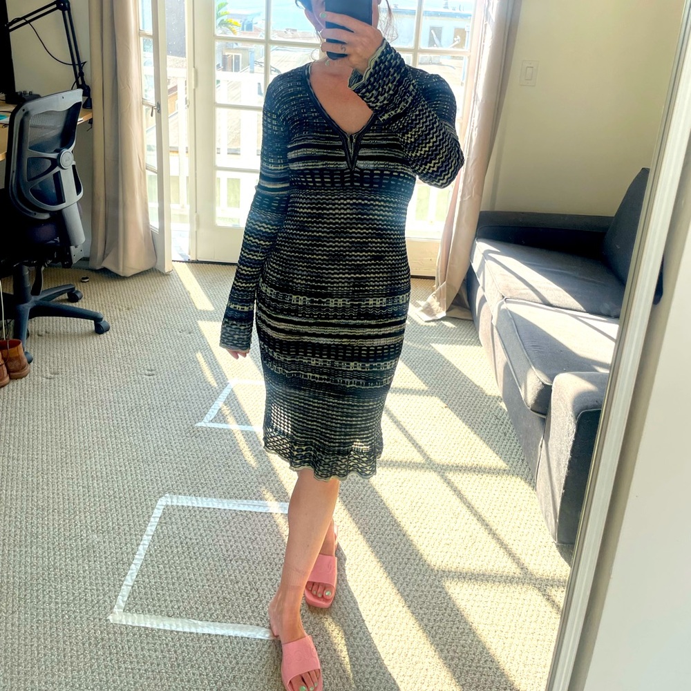 Authentic Missoni designer knit long sleeve dress